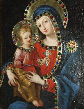 heilige Maria, Maria Hilf Bild,
                              unbekannter Maler aus Tirol